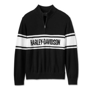 Jersey Hombre Harley-Davidson® Men Harley-Davidson 1/4 Zip Sweater – Negro