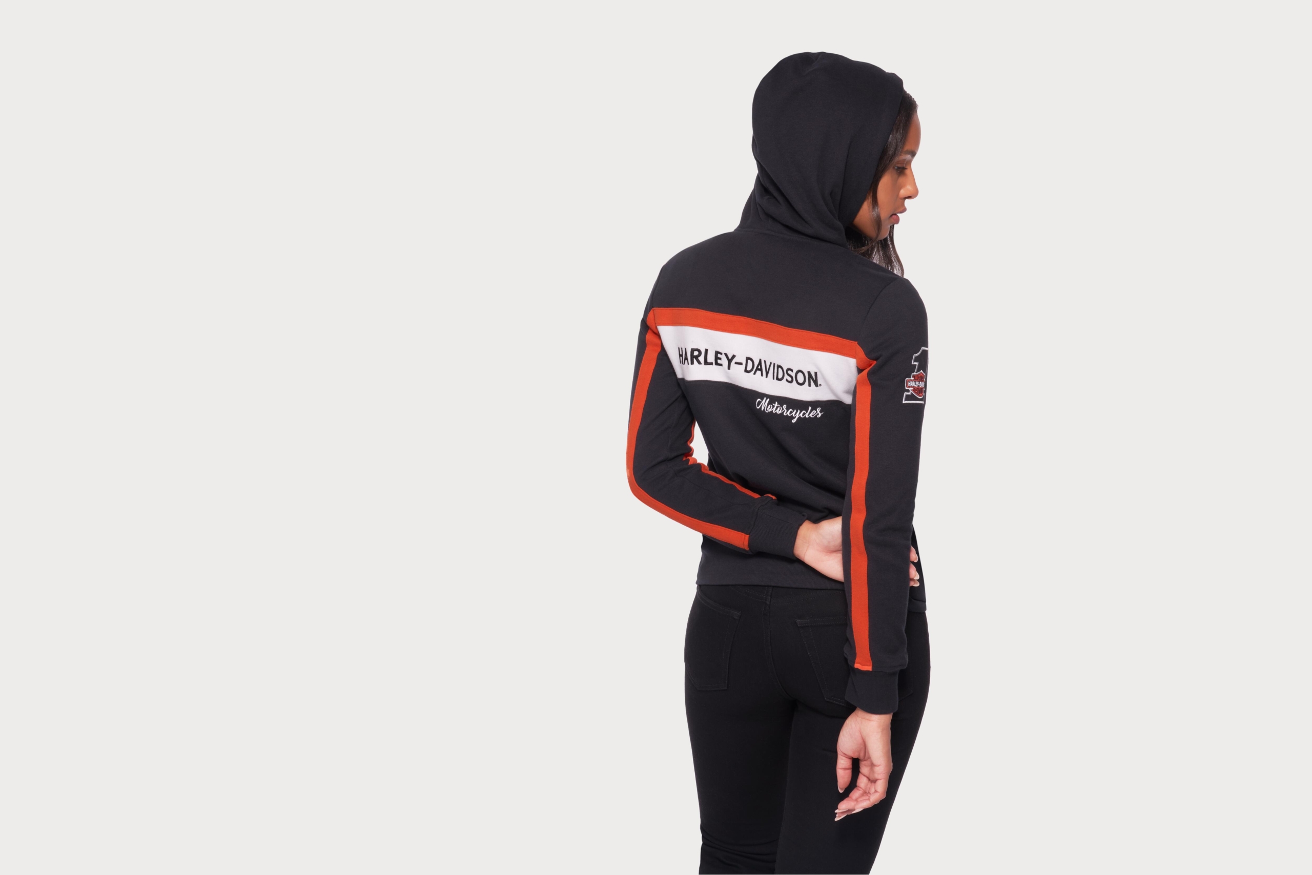 Sudadera Mujer Harley-Davidson® Woman Rally Stripe Zip Front Hoodie - Imagen 4